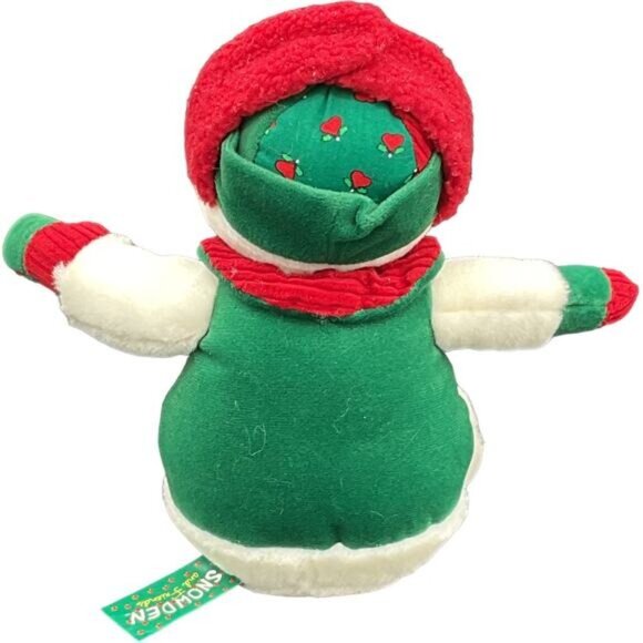 Commonwealth Snowden Plush Snowman Doll With Red & Green Outfit - Picture 5 of 6